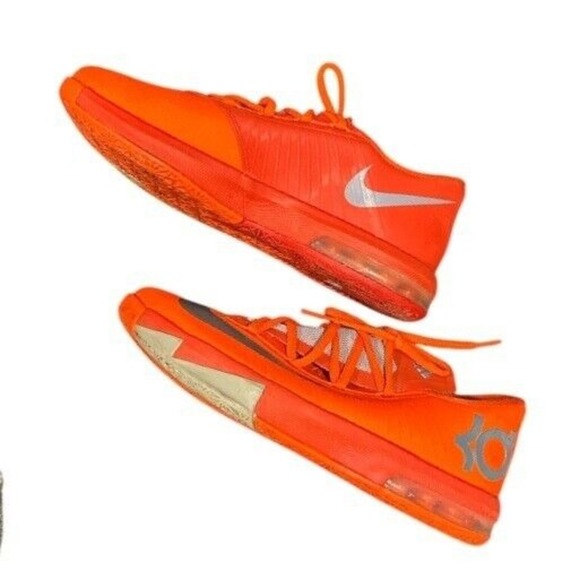 Nike KD VII 7 Basketball Shoes Low‎ Top Orange Silver Sneakers Boys Size 5Y - Picture 3 of 7